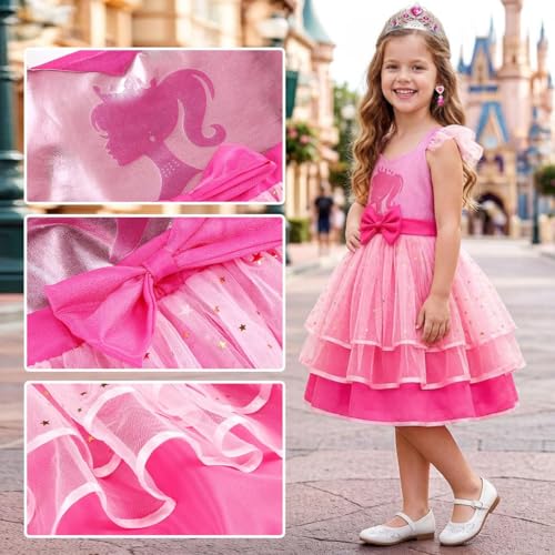 Disfraz rosa para niñas 4-5 años con accesorios miniatura 5