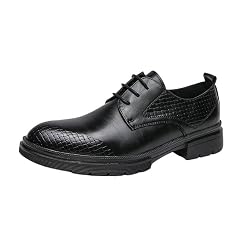 Mens Formal Tuxedo Derby Shoes Comfortable Low-Top Oxford Sneaker Lace-Up Pointed-Toe Casual Dress Shoes