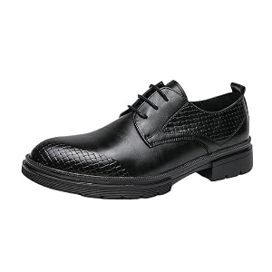Mens Formal Tuxedo Derby Shoes Comfortable Low-Top Oxford Sneaker Lace-Up Pointed-Toe Casual Dress Shoes