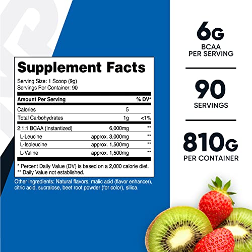Nutricost Bcaa Powder (Strawberry Kiwi, 90 Servings) - Optimal 2:1:1 Ratio #TOP18