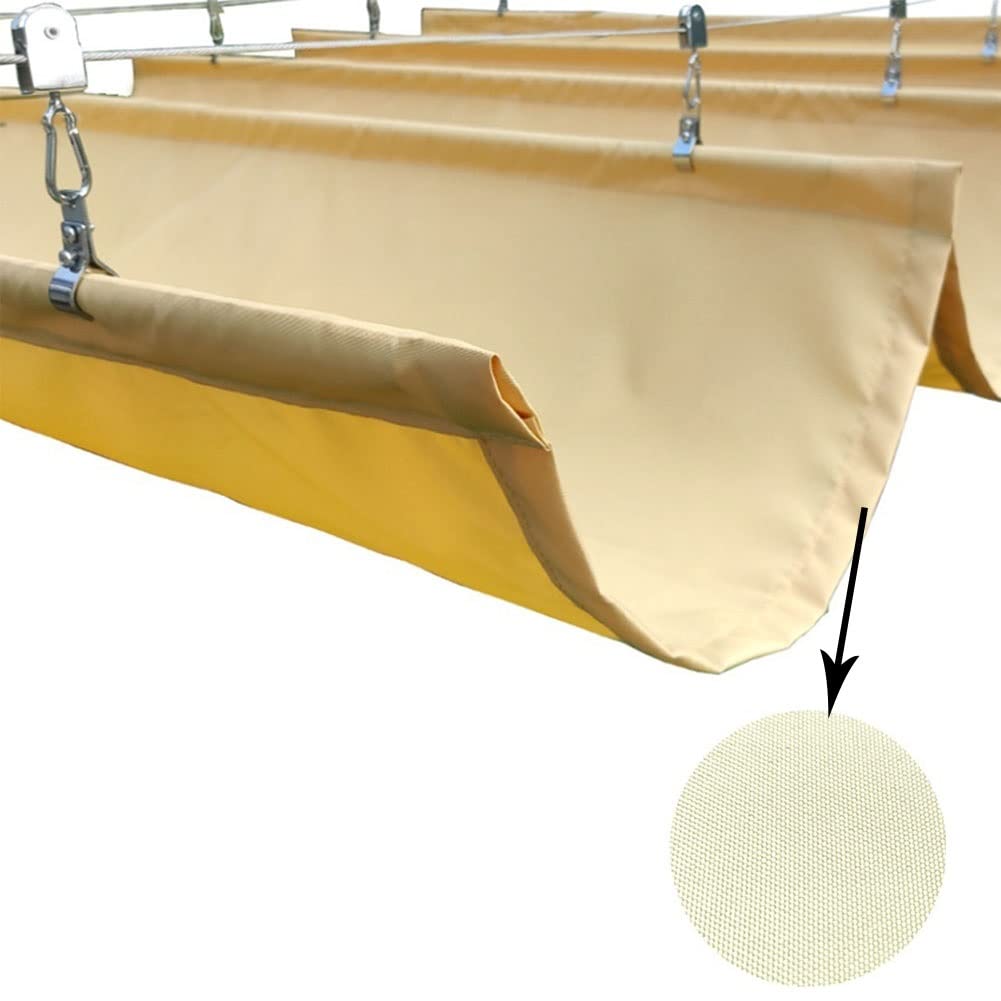Auvent rétractable toile jaune imperméable PU et haute protection UV