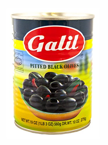 Galil Black Pitted Olives, 19 Ounce (Pack of 12)