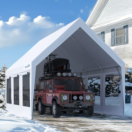 Quictent Heavy Duty 12x20 ft Carport Tent with Ultra-High Peak & Ventilation Windows, Waterproof Outdoor Canopy Shelter for Events, Storage, Parking & Wedding - White