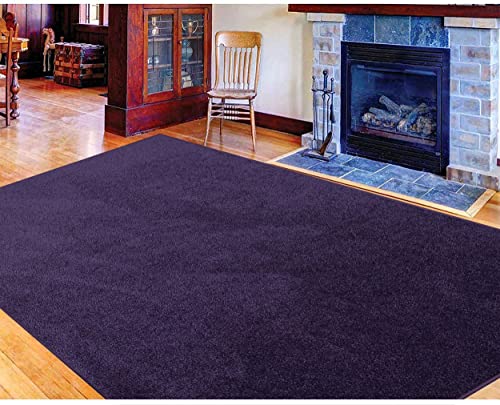 Ambiant Pet Friendly Solid Color Area Rugs Purple - 2' X 6' #TOP4