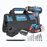 DongCheng Cordless Drill Driver 20V Max,1/2” Keyless Chuck Brushless Power Drill (0-600/2000RPM) wit