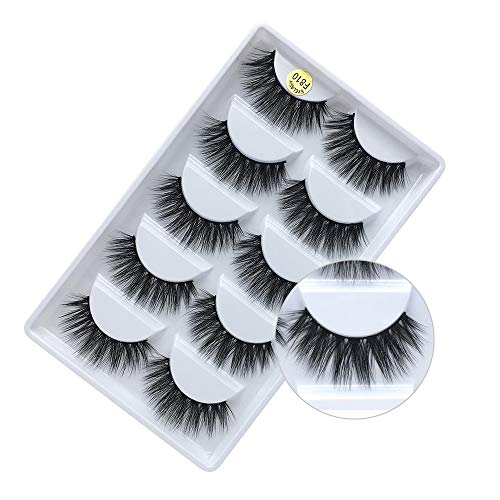 3D faux mink eyelashes,Handmade Dramatic Thick Natural Crossed Cluster Lashes wispies Fluffy Long False eyelashes 5 pair
