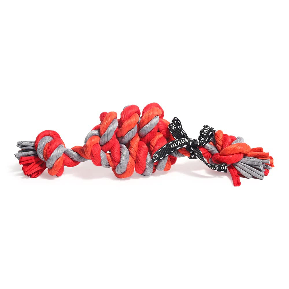 Heads Up For Tails Knotty Challenge Rope Toy - Orange/Grey - 22 cm (B09WN6Z9Q5) Amazon Price History, Amazon Price Tracker