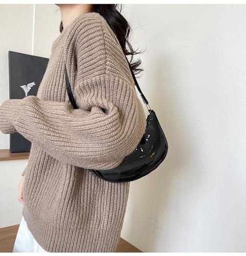 Image of Patent Leather Evening Purse Shiny Clutch MINI Hobos Armpit Shoulder Bag