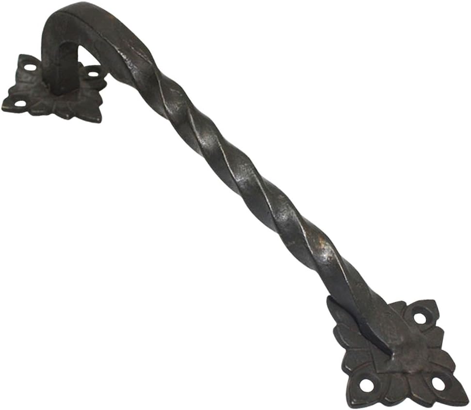 Vintage Black Cast Iron Metal 290mm Twist Pulls Box Gate Stable Shed Barn Handle SGR809