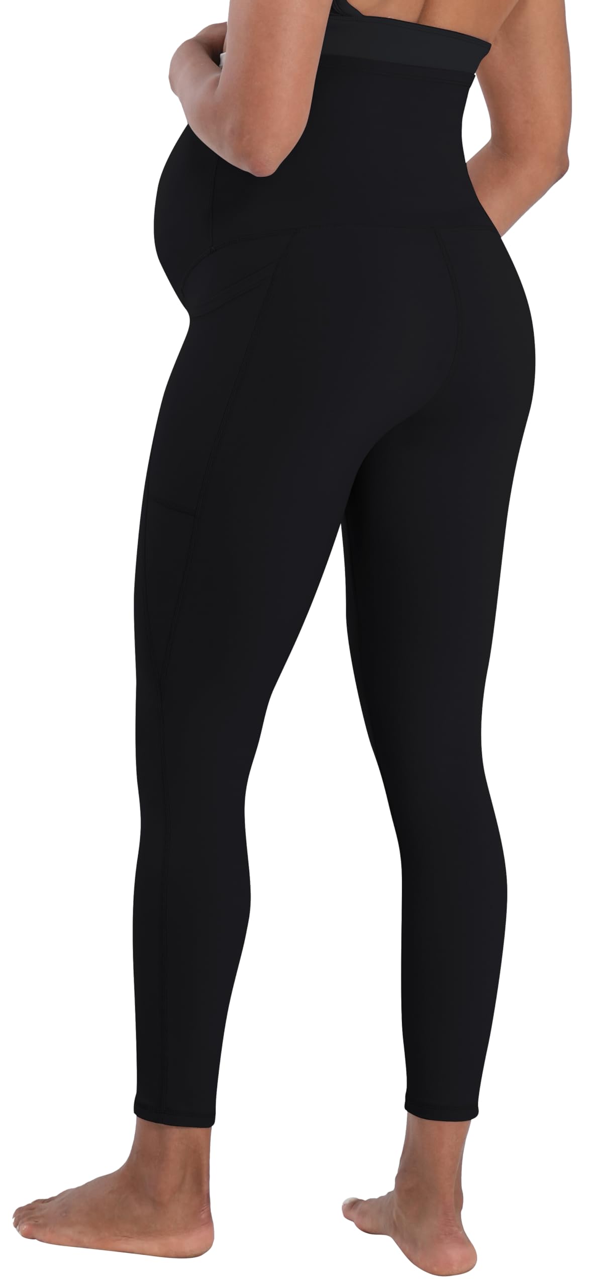 Sunzel Sunzfly - Leggings premaman da donna sopra la pancia, morbidi, pantaloni da yoga per gravidanza per primavera estate allenamento lounge, nero, L
