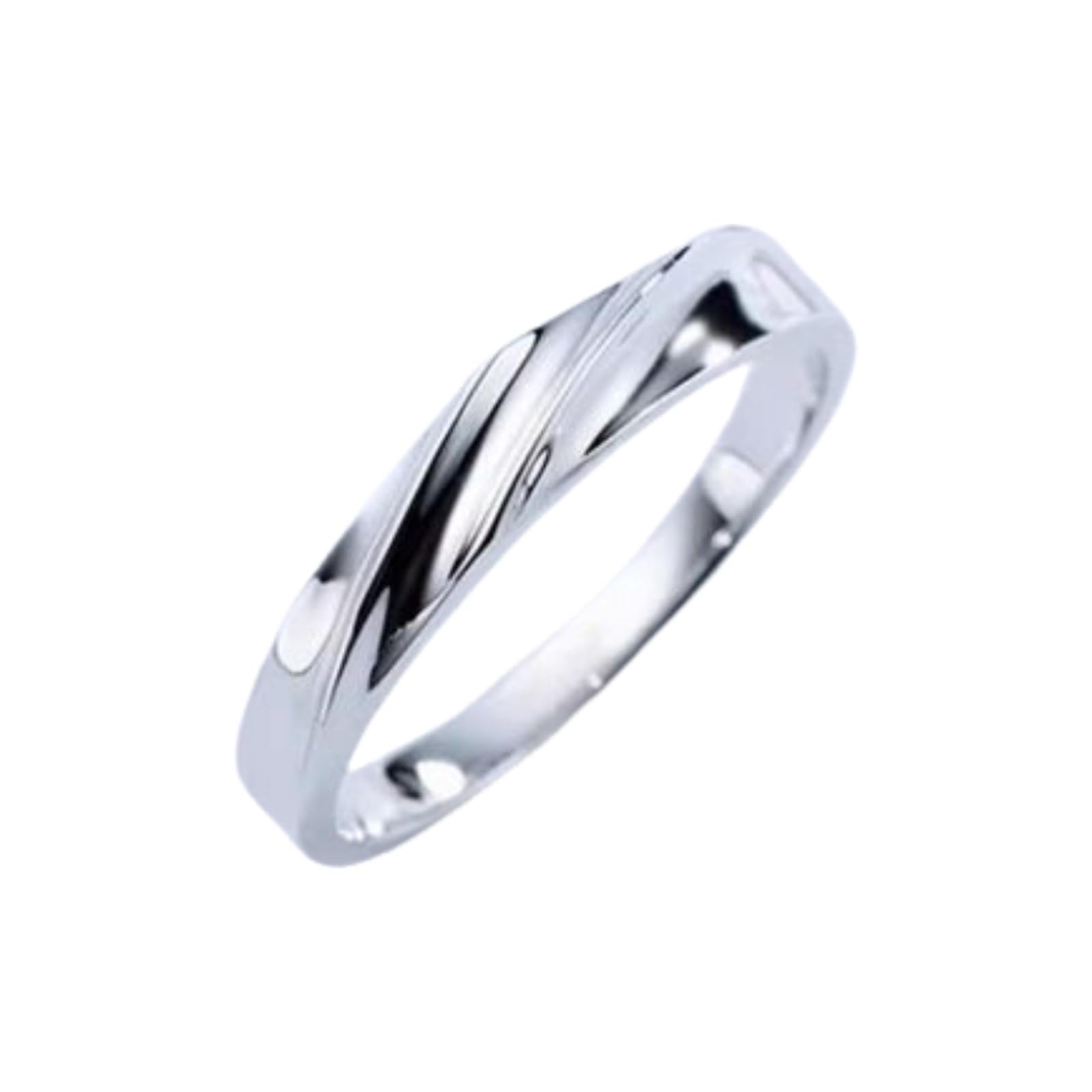 Anillo para hombre, sin piedras preciosas, oro auténtico 375, anillos de compromiso, oro blanco de 9 quilates, alianzas de boda auténticas, 3,9 mm, para hombres, talla 63 (20,1)