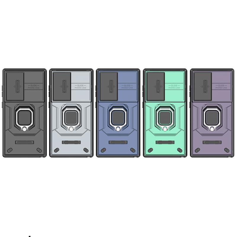 Image of CamShield Pro Case with Slide Camera Protection and 360 Protection Ring Stand Bumper Back Case Cover for Samsung Galaxy S24 Ultra 5G (Blue)