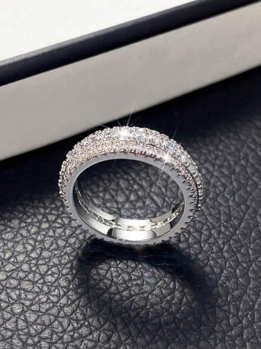 Moissanite Engagement Rings Three Stone Vintage Style Jewelry4