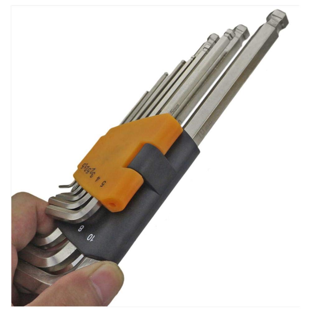 Set di chiavi a brugola, lunghezza speciale, lunghezza media-S2 * Cromatura * 230 mm