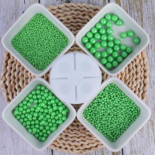 Image of ST Patricks Day Sprinkles for Cake Decorating, 7.8oz Deep Green Pearl Sprinkles 4 Sizes Mix for Cake Cupcake Cookie Baking Donuts Ice Cream Toppings