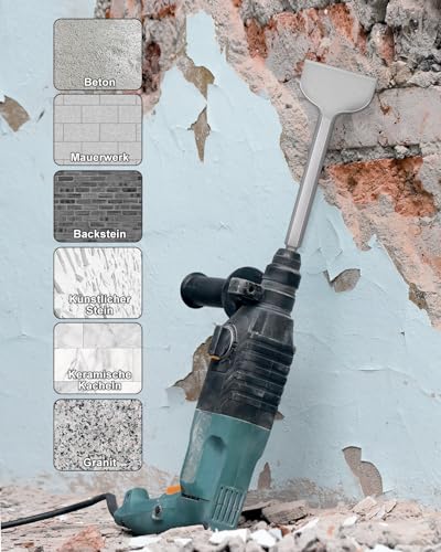 Fliesenmeißel, Lytool 2 tlg. Flachmeißel SDS Plus 280 x 100 mm | 250 x 40 mm, SDS Plus Meißel Breit breitmeißel für Fliesen, Fliesenkleber, Beton, Naturstein, Mauerwerk usw. entfernen