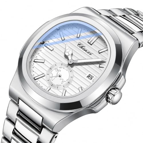 Image of Gosasa Fashion Men's Watches Date Business Watch Stainless Steel Luxury Style Luminous Quartz Waterproof Analog Display Male Wristwatch