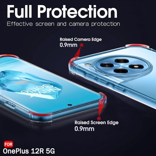Image of TheGiftKart Crystal Clear Back Cover Case for OnePlus 12R 5G | Shock Proof 360 Protection | Hard Clear Back Cover Case for OnePlus 12R 5G (PC & TPU, Transparent Bumper)