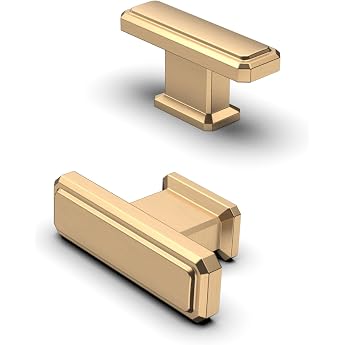 FURNIWARE Pack of 10 Furniture Knobs Champagne Bronze T Cabinet Handles Vintage Kitchen Handles Zinc Alloy Drawer Knobs Dress