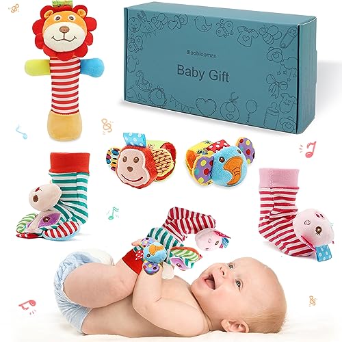 Image of Wrist Rattles Foot Finder Rattle Toy for 0-4 Months Baby, Feet Leg Ankle Socks Arm Hand Bracelet Shaker for 4-8 Months Infant boy & Girl, Gift Set for 0-1 Years Newborn Babies (5 pcs-A)