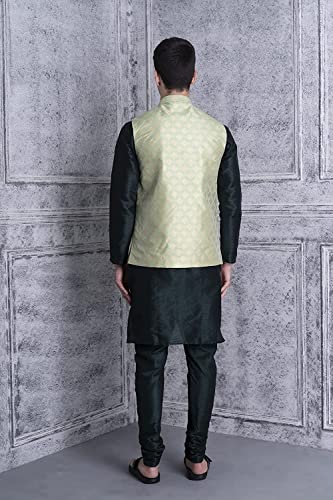 Image of Uri and MacKenzie Men's Silk Blend Kurta Pajama with Designer Ethnic Nehru Jacket /Modi Jacket