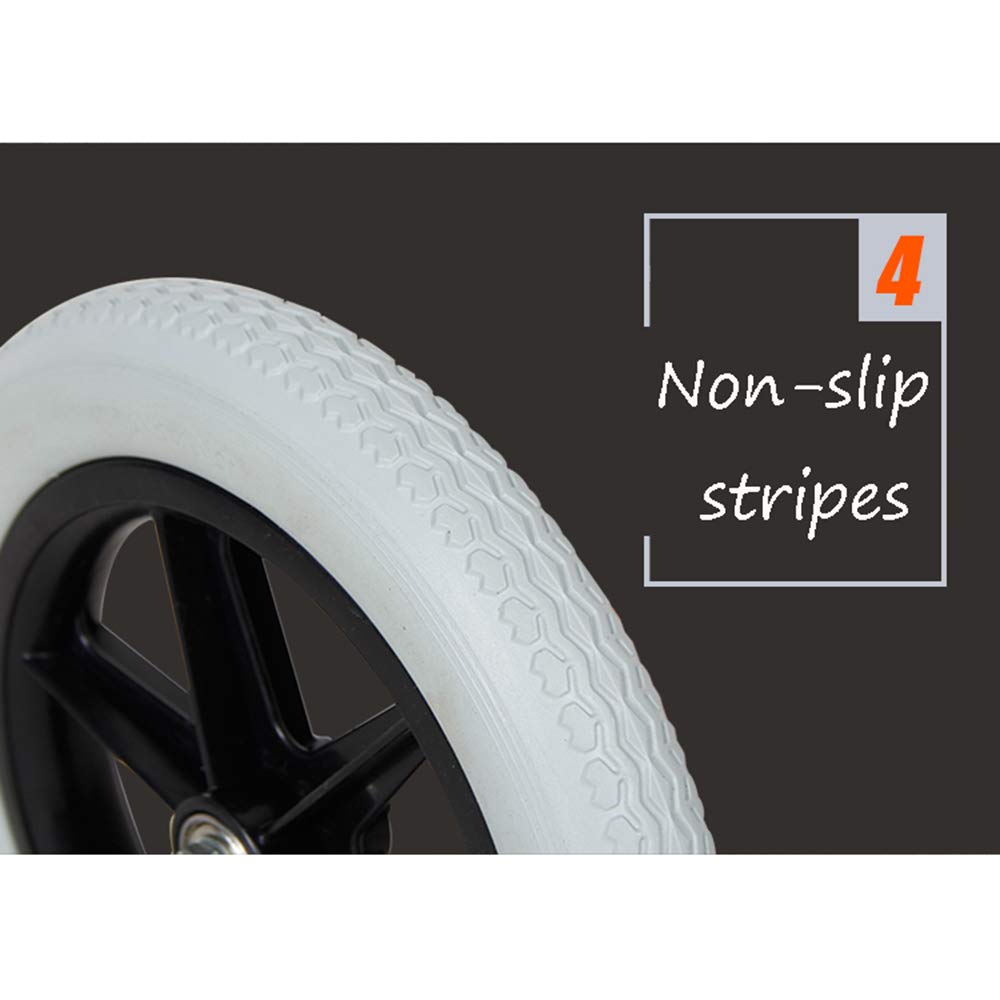 LekLai Ruedas de Pu de Repuesto para Sillas de Ruedas Manuales, 12 Pulgadas, Neumáticoizo, Rueda Trasera para Silla de Ruedas, con Rodamiento de Acero, 1 Par (2 Piezas)/Black/19Cm/8In(Thick)