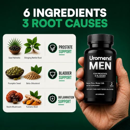 Men's Advanced Prostate Support with Pumpkin Seed | Saw Palmetto | Stinging Nettle | Turmeric | 6-in-1 Formula | DHT Blocker | Urinary Health | Gluten & Sugar Free | Made in USA | 60 Capsules - Image 3