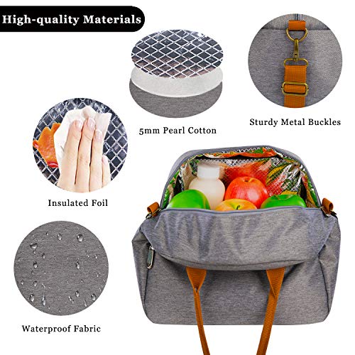 Insulated Lunch Bag Reusable Lunch Tote Bag Cooler Bag For Women Men Adult Lunch Box With Adjustable Shoulder Strap Leakproof Lunch Bag For Work Picnic Camping - Grey… #TOP4