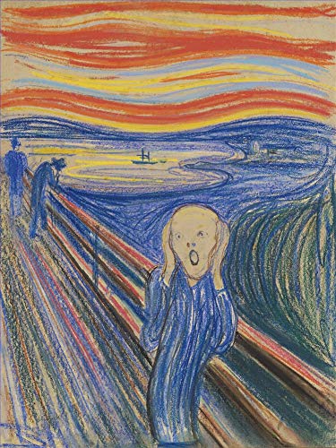 Peinture à l'huile Le Cri de Munch 1895 pastel peinte à la main