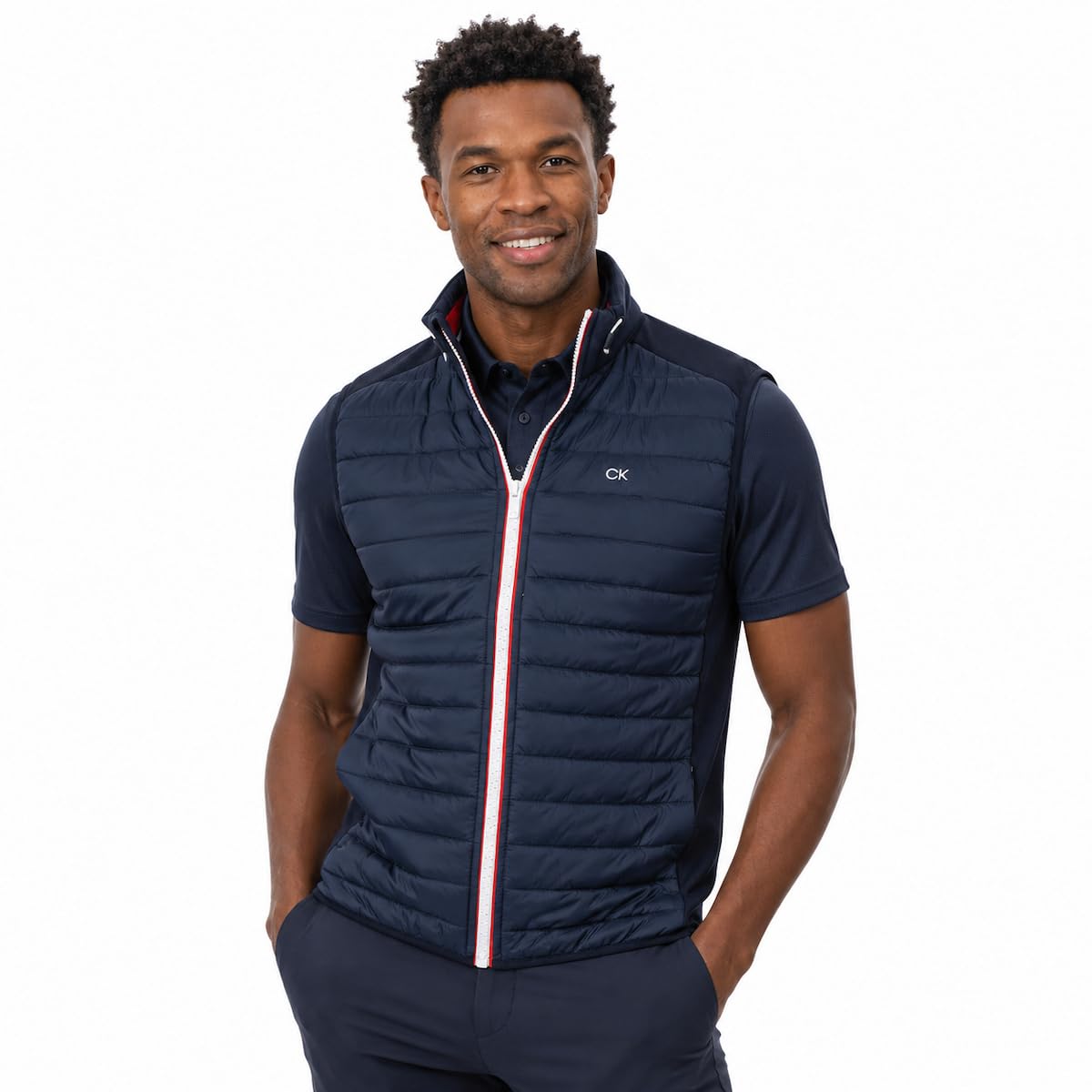 Calvin Klein Męska hybrydowa izolowana kamizelka golfowa, NIEBIESKI, XL