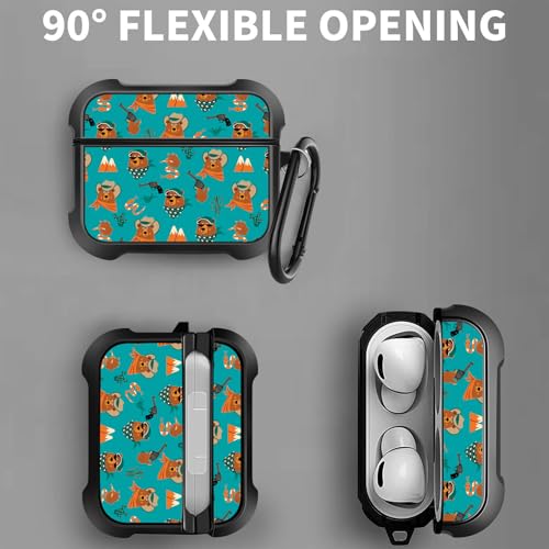 Image of MINGDAO Compatible with AirPods Pro 3 (2025) Case, Stylish PU Leather Design and TPU Shockproof Protective Cover Case with Keychain, Bears MD7451