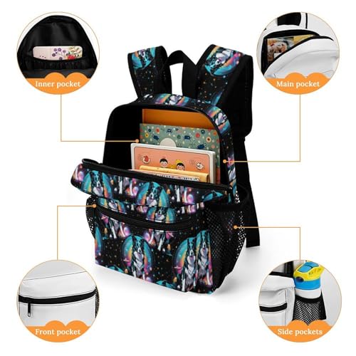 Dog Starry Sky 13 Inch Backpack Lightweight Double Shoulder Bag with Zippers Unisex Daypack4