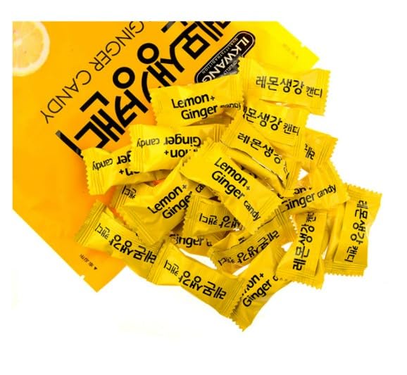 Lemon Ginger Candy Drops 250g Chews Chewy Candy (8.8 oz) Product of Korea_Individually Wrapped (Lemon Ginger) X 2,3,4,5 (2)