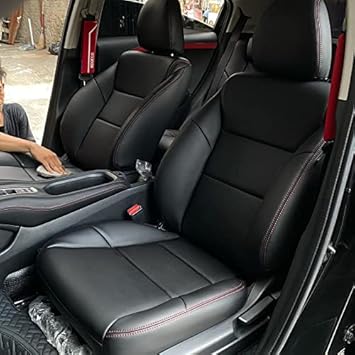 RideoFrenzy Luxury Nappa Leather Car Seat Covers for Tata Tigor & EV | Skin Fit Tailor Made Stitching | Supreme Black Color | 14mm Evlon Foam