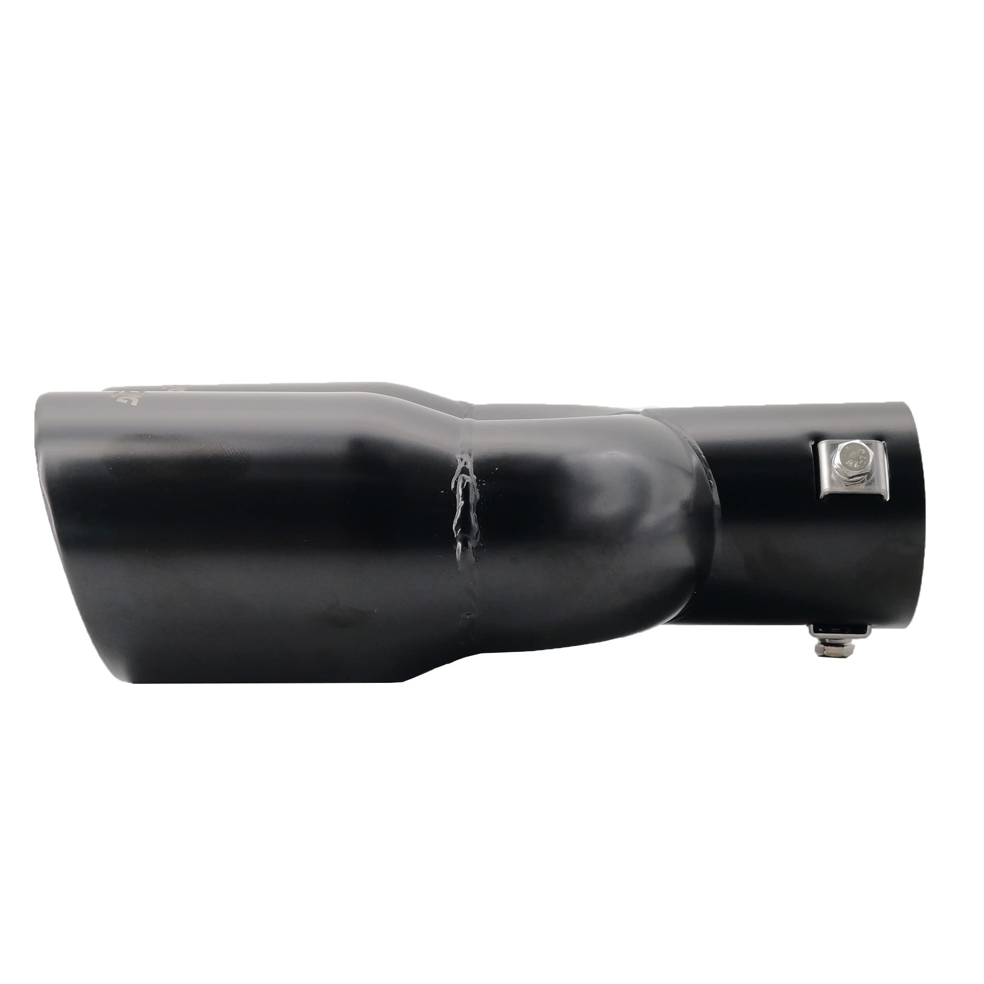 Simoni Racing Embout d'Échappement Rond Double/Oblique Inox Noir - 2xØ76xL240mm - Montage 34-60mm