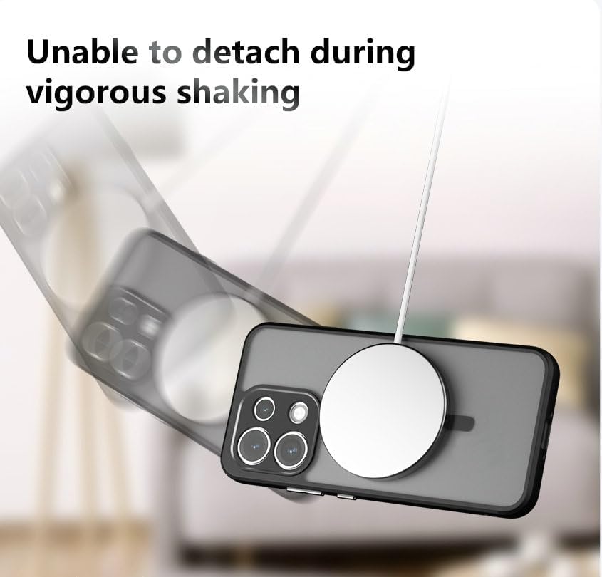 Image of Hybrid Shockproof Back Cover for Oppo Reno 16C, Oppo Reno 16F 5G Magnetic Hard Back PC Case Soft TPU Side Bumper Cover Smoke Back Matte Finish, Ultra Slim Protective Case