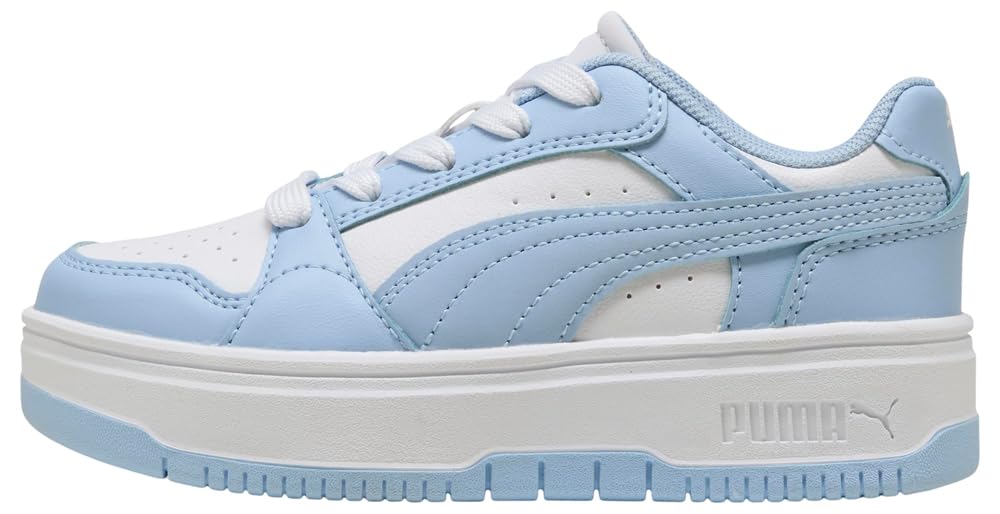 PUMA Rebound Femme PS Sneaker, White-Haute Tropic, 11.5 UK Child