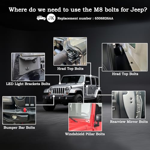 Image of Screws Bolts for Jeep Wrangler JK,M8 Bolts