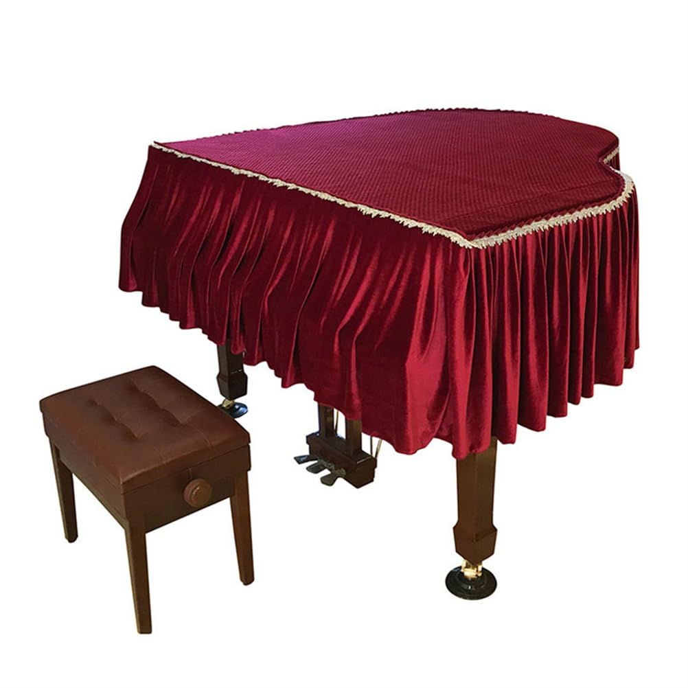 Personalizzata Di Lusso in Velluto Per Pianoforte A Coda, Copertina Protettiva Decorativa in Velluto Spesso A Prova Di Polvere Per Pianoforte A Coda, Indispensabile Per Il Pianoforte,B160,Double stool