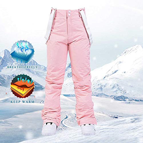 Traje de nieve para mujer con tirantes: Traje de esquí para hombre con tirantes ajustables, pantalones de senderismo, pantalones de tirantes para exteriores, ropa de trabajo cálida, pantalones de - imagen 2