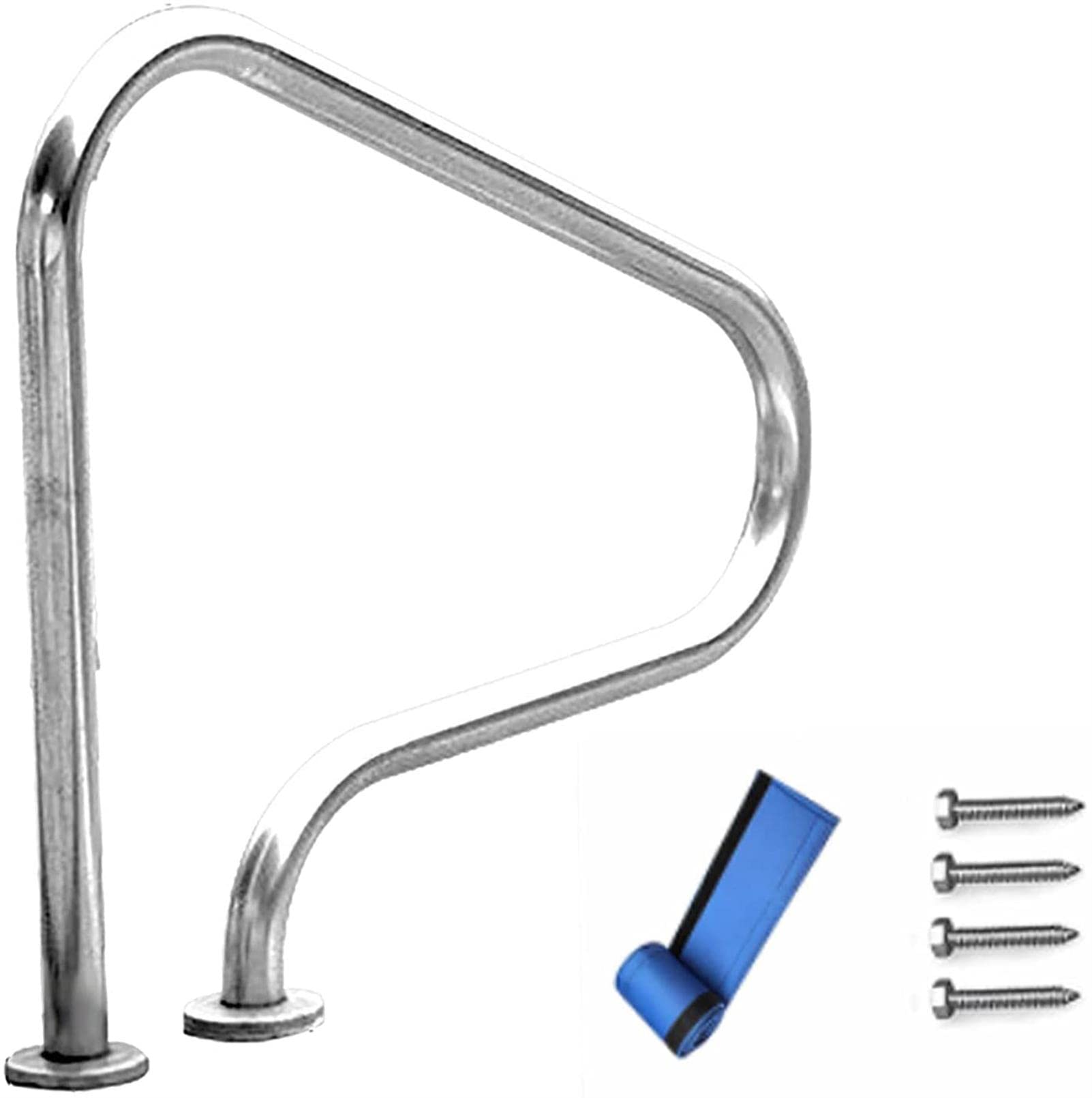 Klzuopt Swimming Pool Safety Hand Rail Stainless Steel Swimming Pool Handrails With Quick Mount Base And Armrest Cover For Underground Pools