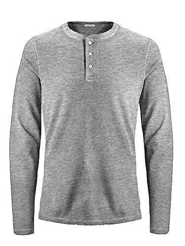 Image of LAZYCHUNKS Men's Full Sleeve Henley Neck Cotton Blend T-Shirt | Solid Regular Fit for Boys & Men | Soft Breathable Fabric | Casual Size S to 3XL