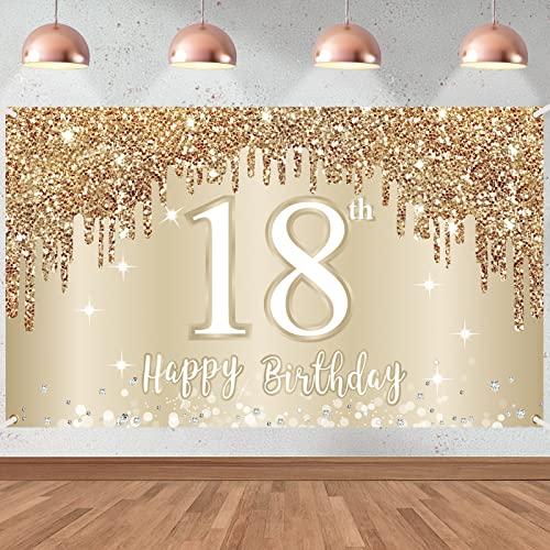 Affiche de fond pour cabine photo 18 ans et fournitures de fête d'anniversaire fille