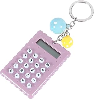 VILLCASE Calculadora De Bolso Calculadora Básica Chaveiro Design Calculadora Calculadora Infantil Papelaria Para Crianças Chaveiro Calculadora De Cores Doces Brinquedo De Aço Inoxidável
