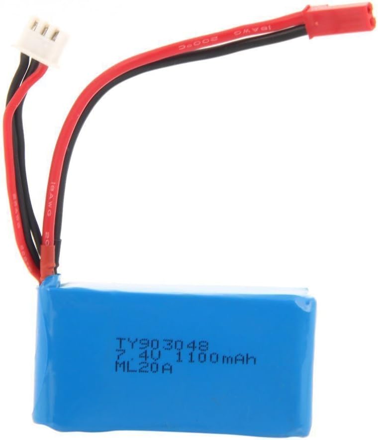 Wltoys 7.4v 1100mah Li-po Helicopter Battery for Rc Car Spare Part Repalcement (Pack of 2)
