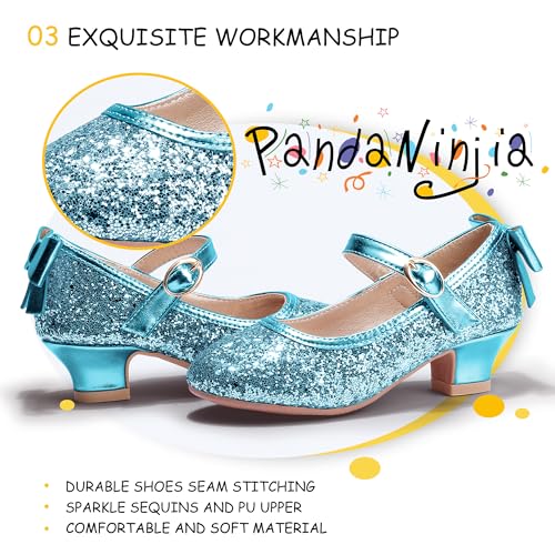 Image of PANDNAINJIA Girls Dress Shoes Toddler Heels Mary Jane Pumps