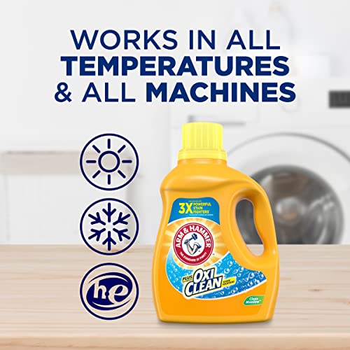 Arm & Hammer Liquid Laundry Detergent, Clean Meadow | 77 Loads | 100.5 Fl oz | Pack of 2 | With OxiClean - image 9