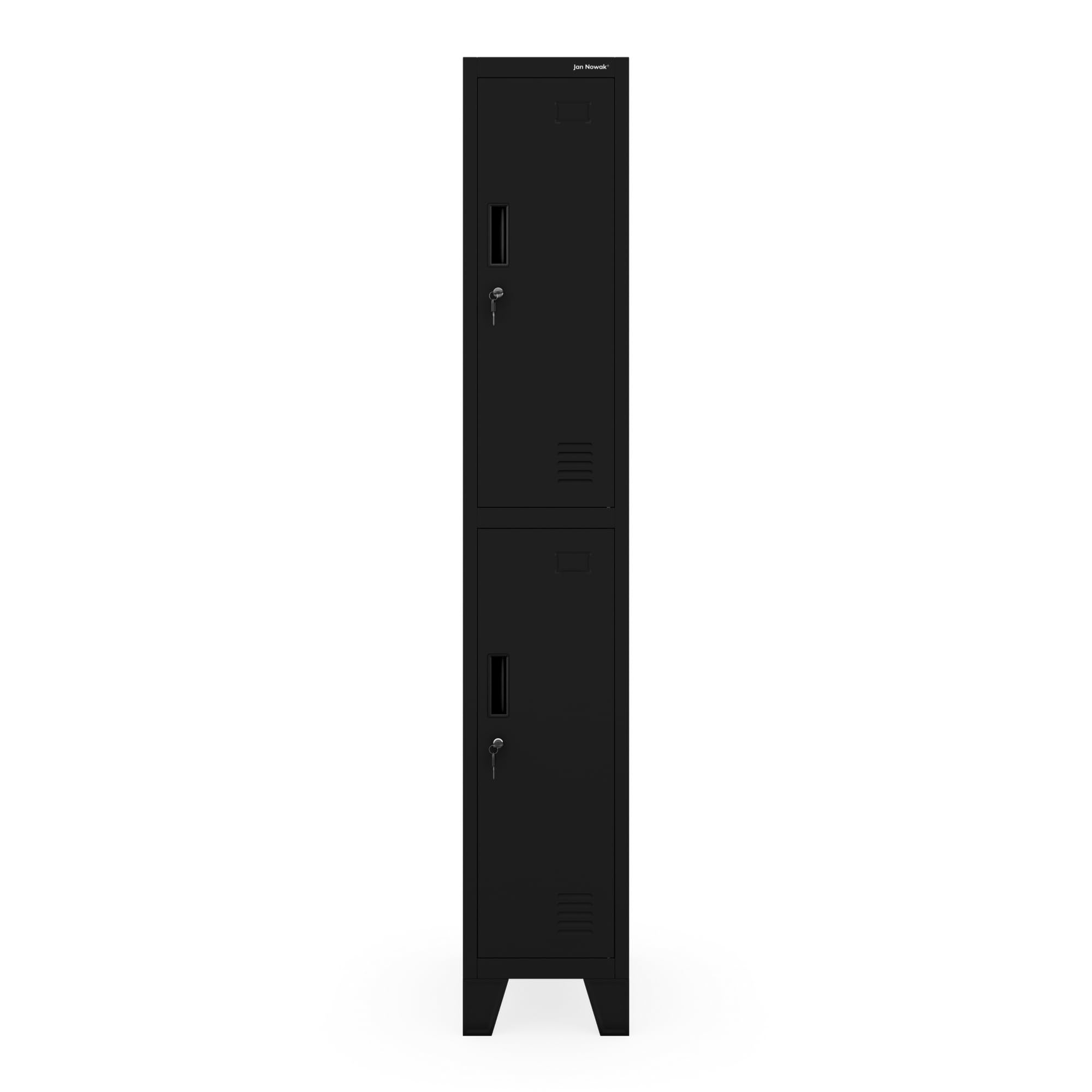Jan Nowak Armoire Vestiaire Métallique 2 Casiers Verrouillables 172x30x45cm | Vestiaire professionnel en acier, 2 casiers verrouillables avec tringle et ventilation, pour vêtements et effets personnels
