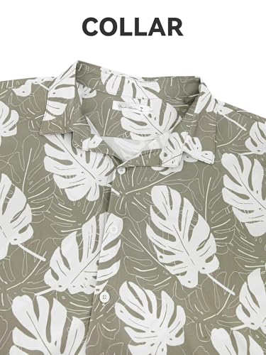Image of Yoimira Hawaiian Shirts for Men, Print Mens Casual Short Sleeve Button Down Shirts Floral Aloha Beach Shirt