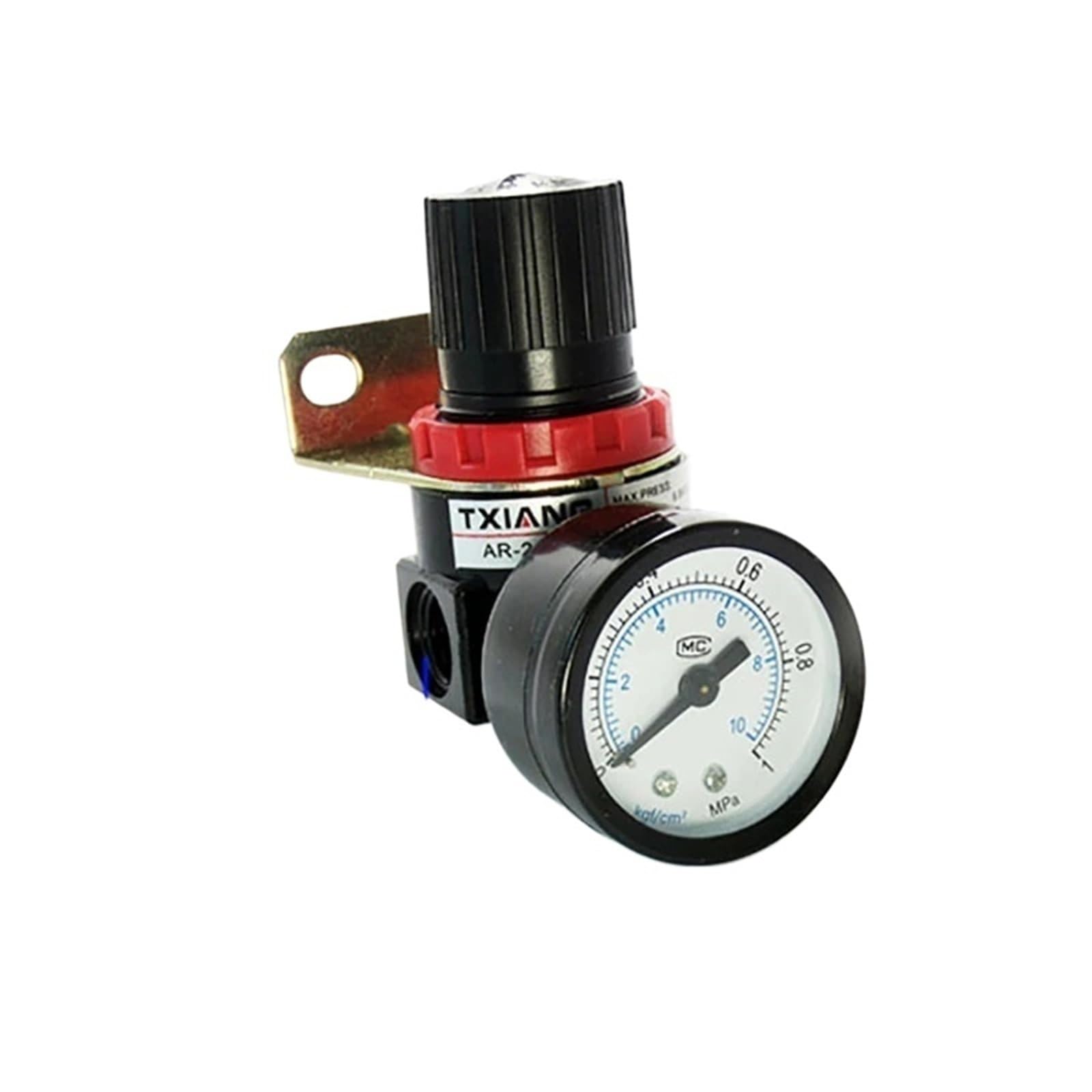 AR2000 G1/4'' Air Control Compressor Pressure Relief Regulator Valve with Fitting Gauge and Bracket(AR2000)